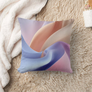 Abstract Pastel Fabric Flow with Gentle Curves Cushion