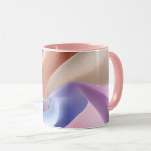 Abstract Pastel Fabric Flow with Gentle Curves Mug
