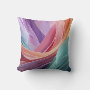 Abstract Pastel Fabric Waves Cushion