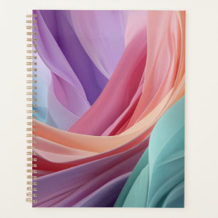 Abstract Pastel Fabric Waves Planner