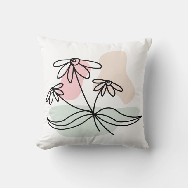Abstract Pastel Floral  Cushion (Front)