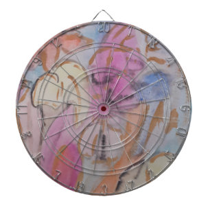 Abstract Pastel Floral Dartboard