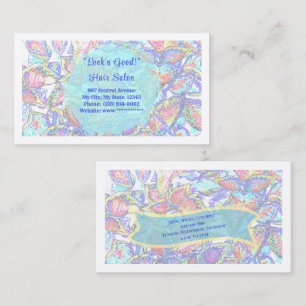 Abstract Pastel Floral Design Customizable Business Card