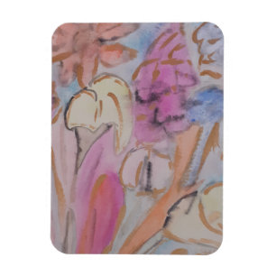 Abstract Pastel Floral  Magnet