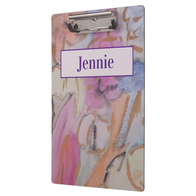 Abstract Pastel Floral Personalised Clipboard (Left)