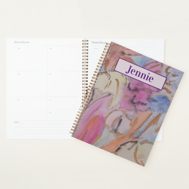 Abstract Pastel Floral Personalised Planner (Display)
