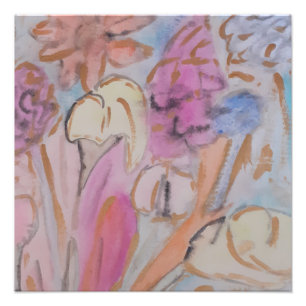 Abstract Pastel Floral Photo Print