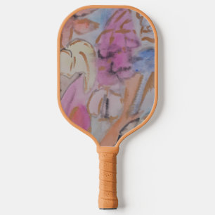 Abstract Pastel Floral Pickleball Paddle