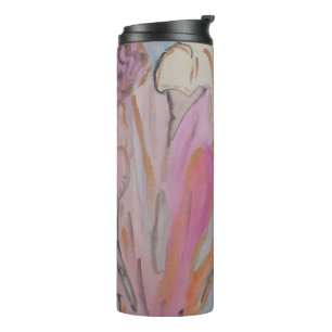 Abstract Pastel Floral Thermal Tumbler