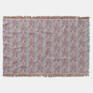 Abstract Pastel Floral Throw Blanket