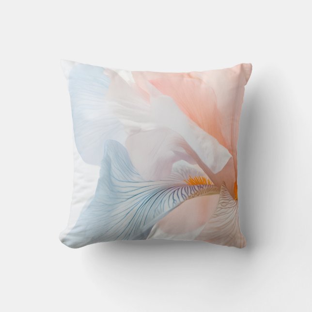 Abstract Pastel Floral Watercolor Throw Pillow  (Front)