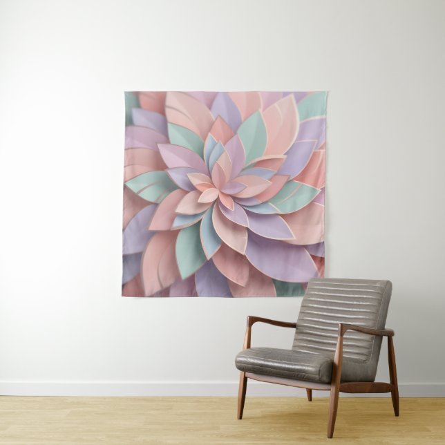Abstract Pastel Flower Tapestry (In Situ)