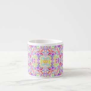 Abstract pastel flowers espresso cup
