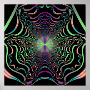 Abstract Pastel Fractal Web Canvas Print