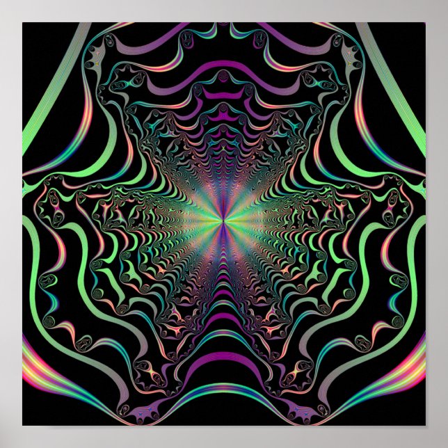 Abstract Pastel Fractal Web Canvas Print (Front)