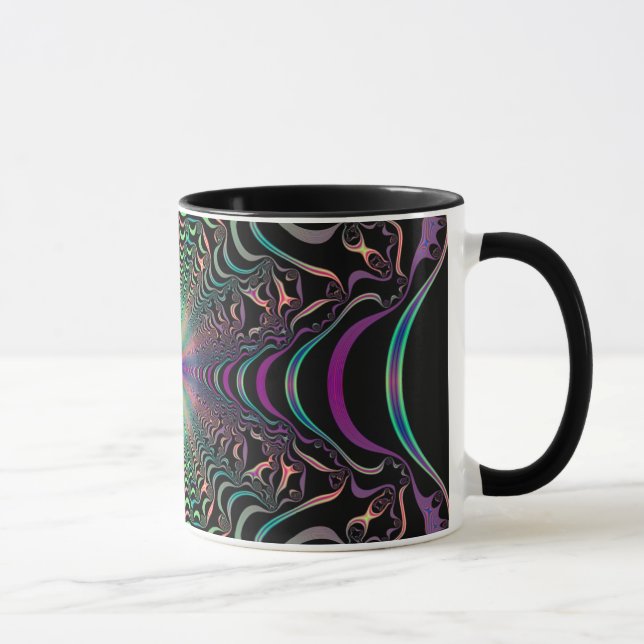 Abstract Pastel Fractal Web Ceramic Mug (Right)