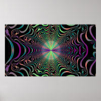 Abstract Pastel Fractal Web Poster