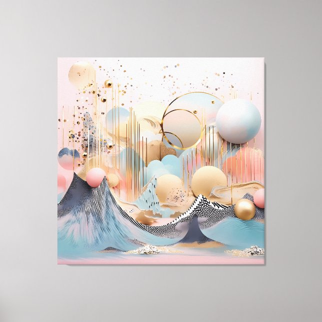 Abstract pastel geometrical design canvas print (Front)