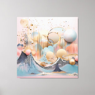 Abstract pastel geometrical design canvas print