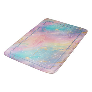 Abstract Pastel Glitter Seamless Pattern Bath Mat
