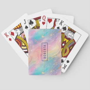 Abstract Pastel Glitter Seamless Pattern Playing Cards