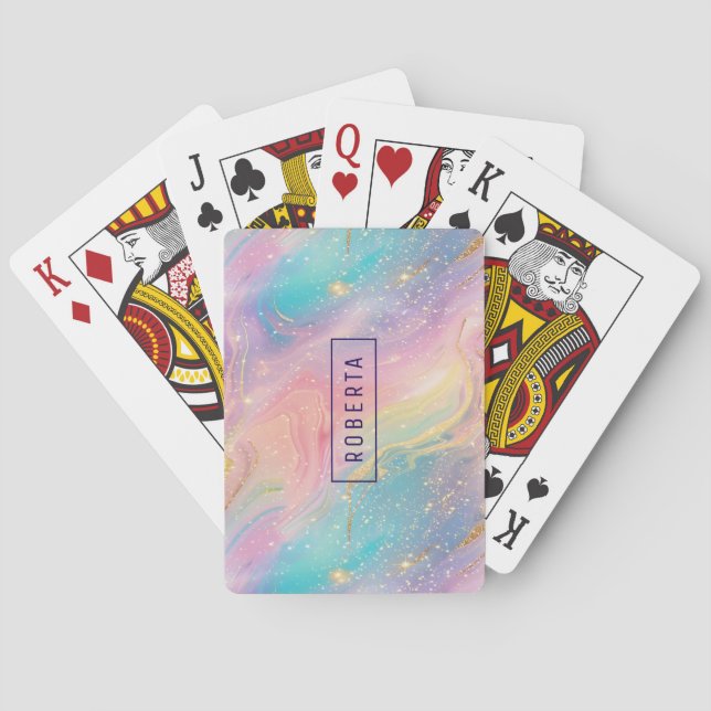 Abstract Pastel Glitter Seamless Pattern Playing Cards (Back)