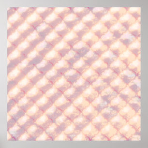 Abstract pastel glowing quatrefoil pattern poster