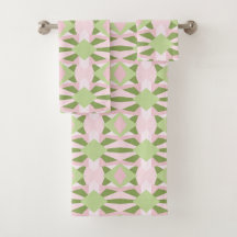 Abstract Pastel Green And Pink Geometric Pattern