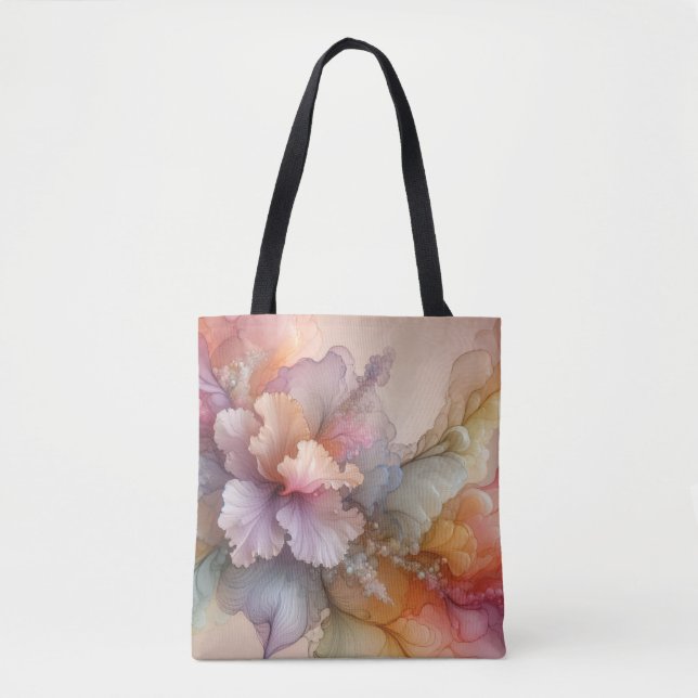 Abstract Pastel Lavender Floral Cloud Landscape Tote Bag (Front)