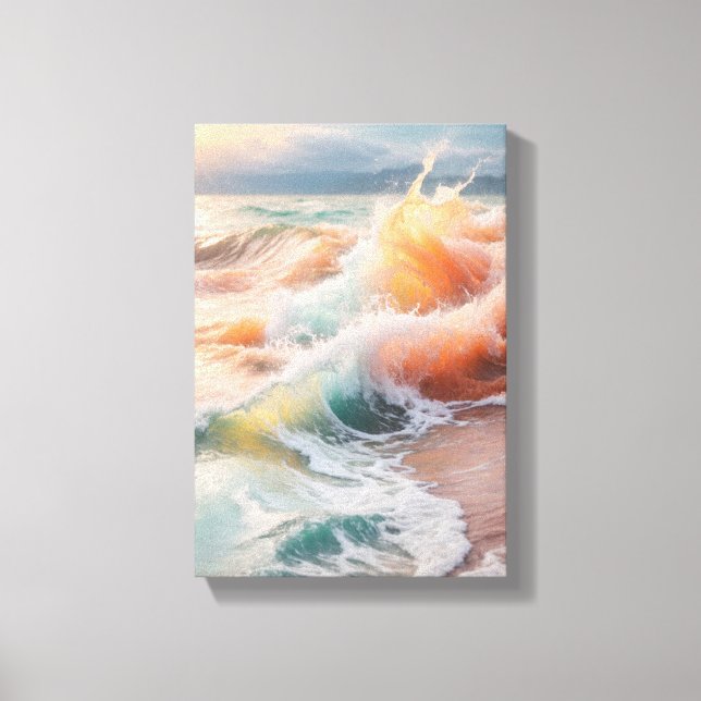 Abstract pastel oil painting canvas print (Front)