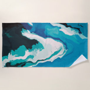 Abstract Pastel Paint Lagoon Edition Beach Towel