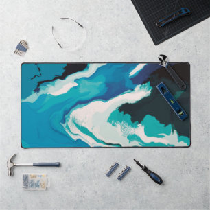 Abstract Pastel Paint Lagoon Edition Desk Mat