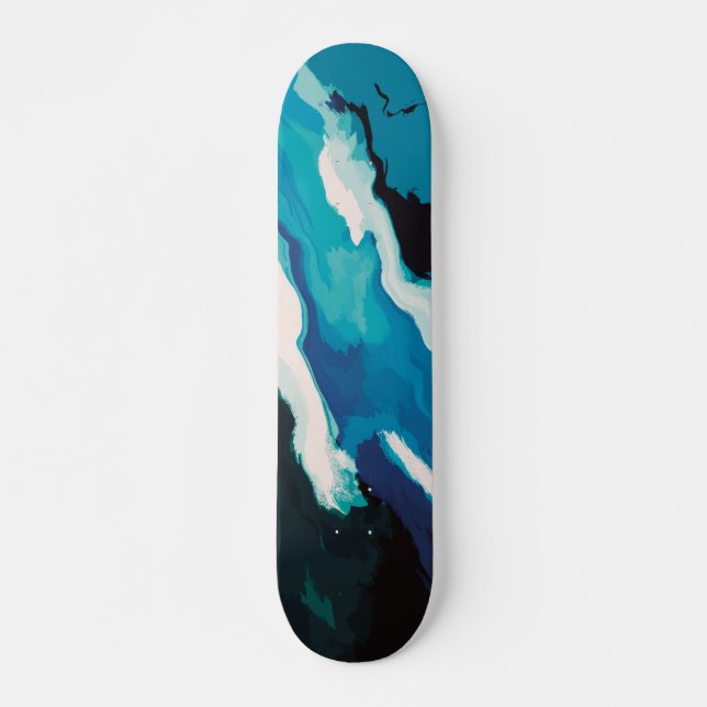 Abstract Pastel Paint Lagoon Edition Skateboard (Front)