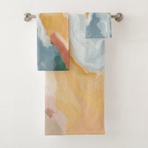 Abstract Pastel Paint Summer Edition Bath Towel Set