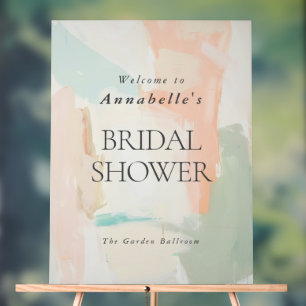 Abstract Pastel Painting Elegant Bridal Shower Acrylic Sign