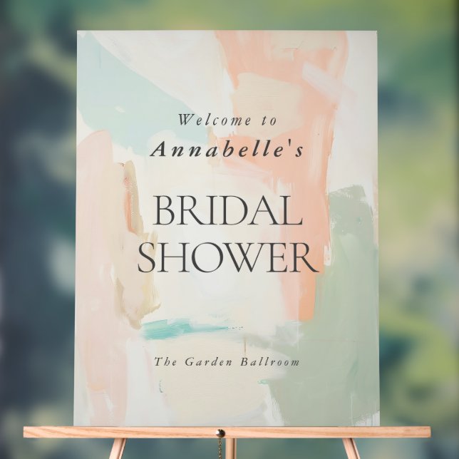 Abstract Pastel Painting Elegant Bridal Shower Acrylic Sign (Neutral)