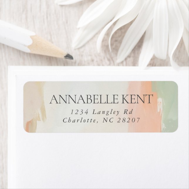 Abstract Pastel Painting Elegant Return Address (Insitu)