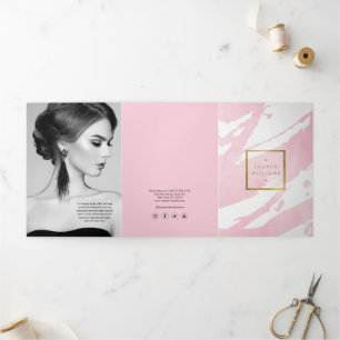 Abstract Pastel Pink Brushstrokes Brochure