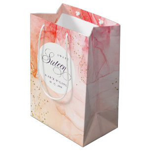 Abstract Pastel Pink Orange Sweet 16 Birthday Medium Gift Bag