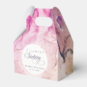 Abstract Pastel Pink Purple Navy Sweet 16 Birthday Favour Box