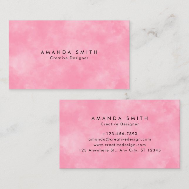 Abstract Pastel Pink Sky Clouds Personalised Business Card (Front/Back)