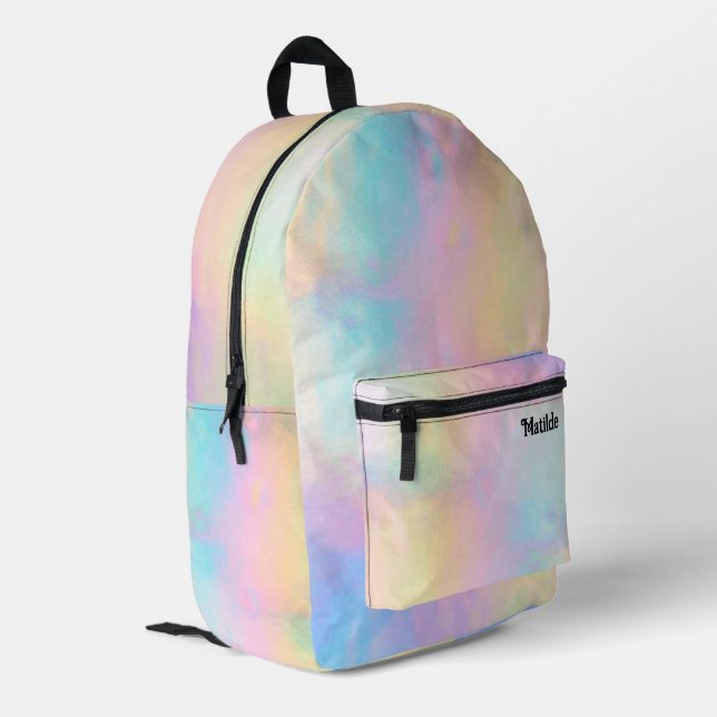 abstract pastel  printed backpack (Back Corner Left)