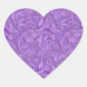 Abstract Pastel Purple Design Heart Sticker