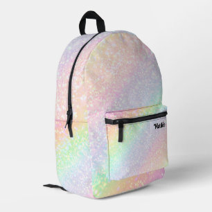 abstract pastel rainbow printed backpack