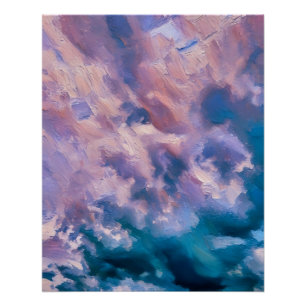 Abstract Pastel Sky in Impressionist Style Poster