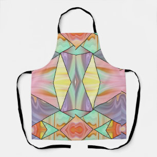 Abstract Pastel Stained Liquid Marble Geometric Apron