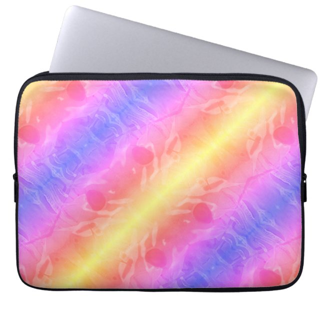 abstract pastel stripes   laptop sleeve (Front)