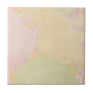 Abstract Pastel Swirl Beige Tile