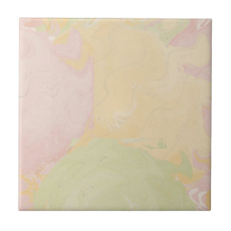 Abstract Pastel Swirl Beige Tile