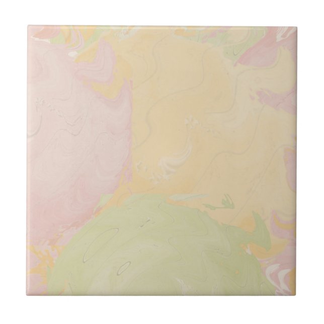 Abstract Pastel Swirl Beige Tile (Front)